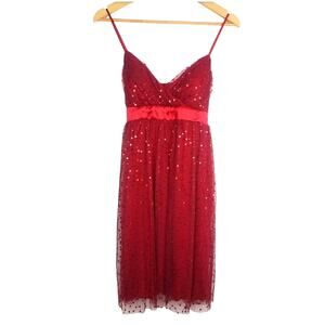 BCX | Red Sparkling Dress w/ Bow & Sequins Valentine's Day New